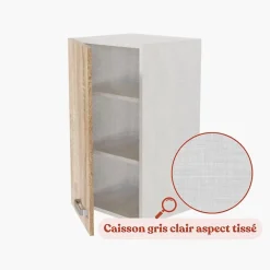 Meuble haut de cuisine - 40 cm - Caisson coloris Lino