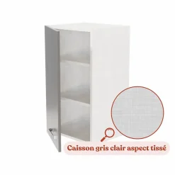 Meuble haut de cuisine - 40 cm - Caisson coloris Lino