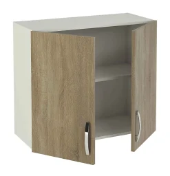 Meuble haut de cuisine 2 portes coloris chêne cortez - Hauteur 70 x Longueur 80 x profondeur 35 cm