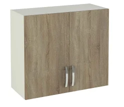 Meuble haut de cuisine 2 portes coloris chêne cortez - Hauteur 70 x Longueur 80 x profondeur 35 cm