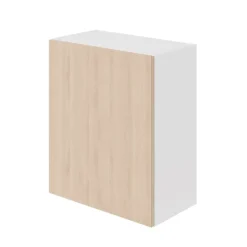 Meuble haut de cuisine avec 1 porte GoodHome Chia effet chêne clair et blanc L. 60 x H. 72 cm