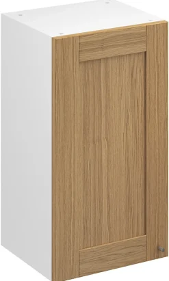 Meuble haut de cuisine avec 1 porte GoodHome Verbena chêne massif L. 30 x H. 72 cm