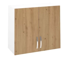 Meuble haut de cuisine avec 2 portes coloris Chêne Albar - Hauteur 70 x Longueur 80 x profondeur 35 cm