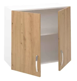 Meuble haut de cuisine avec 2 portes coloris Chêne Albar - Hauteur 70 x Longueur 80 x profondeur 35 cm
