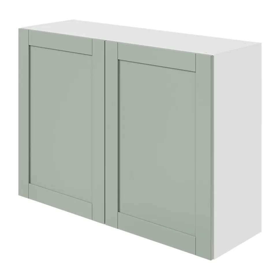 Meuble haut de cuisine avec 2 portes GoodHome Ash vert sauge L. 100 x H. 72 cm