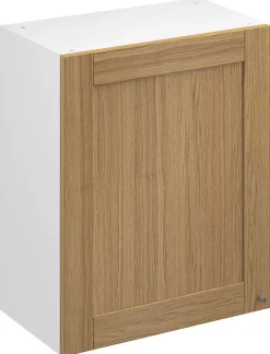 Meuble haut de cuisine avec 1 porte GoodHome Verbena chêne massif L. 60 x H. 72 cm