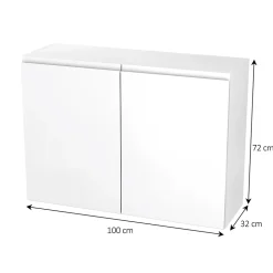 Meuble haut de cuisine avec 2 portes GoodHome Garcinia blanc brillant L. 100 x H. 72 cm