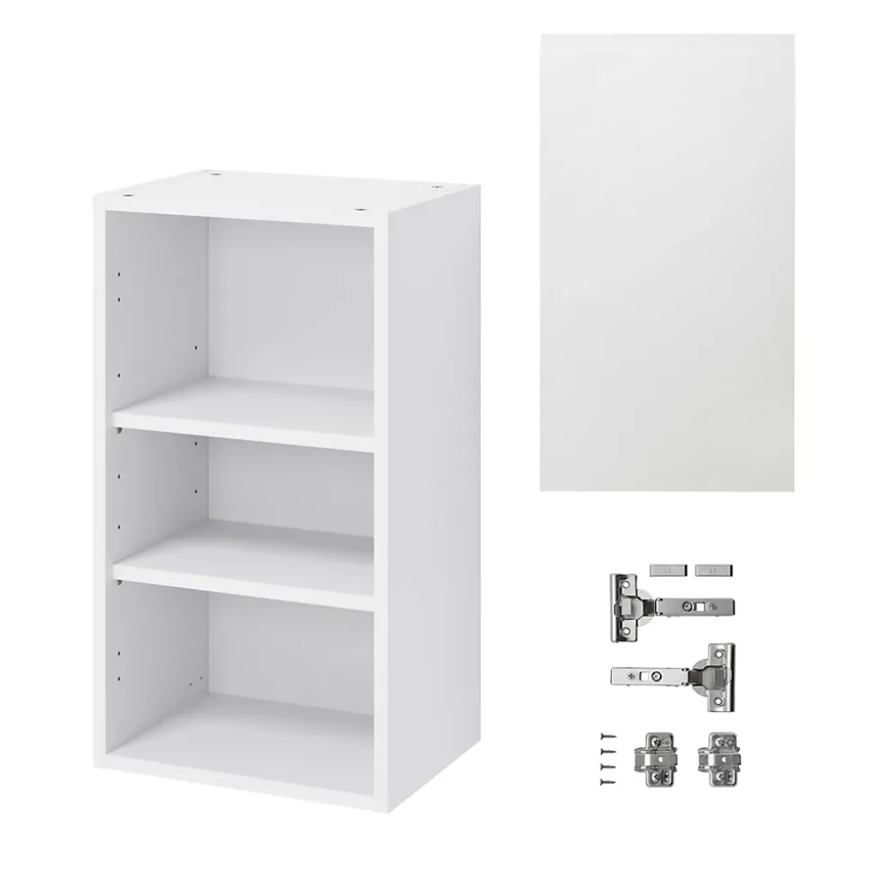 Meuble haut de cuisine avec 1 porte GoodHome Garcinia blanc brillant L. 40 x H. 72 cm