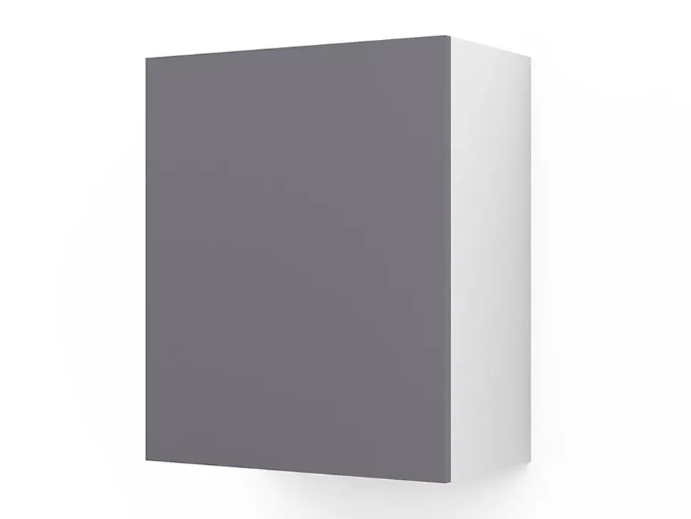 Meuble haut de cuisine avec 1 porte GoodHome Stevia gris brillant L. 60 x H. 72 cm