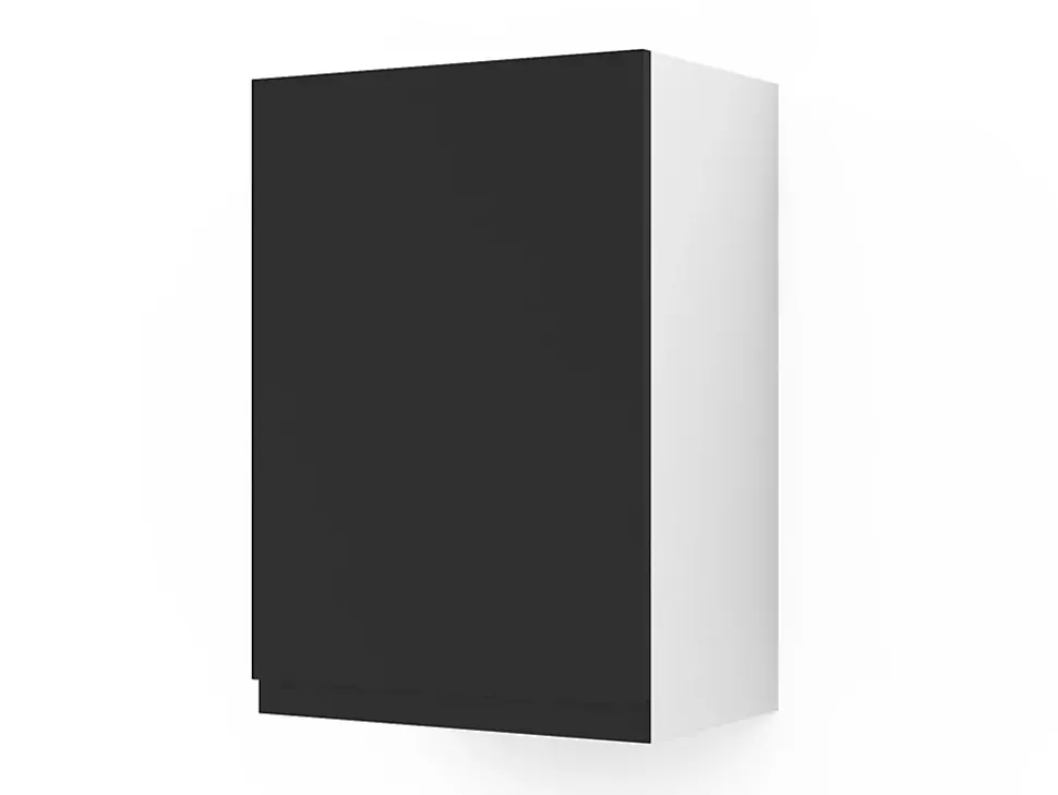 Meuble haut de cuisine blanc mat avec 1 porte noir mat l.50 x H.72 cm GoodHome Garcinia