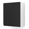 Meuble haut de cuisine blanc mat avec 1 porte noir mat l.60 x H.72 cm GoodHome Garcinia