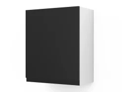 Meuble haut de cuisine blanc mat avec 1 porte noir mat l.60 x H.72 cm GoodHome Garcinia