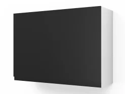 Meuble haut de cuisine blanc mat avec 2 portes noir mat l.100 x H.72 cm GoodHome Garcinia