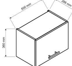 Meuble haut de cuisine coloris blanc avec 1 porte - longueur 50 x profondeur 28 x hauteur 36 cm
