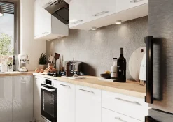 Meuble haut de cuisine coloris blanc avec 1 porte - longueur 60 x profondeur 28 x hauteur 36 cm