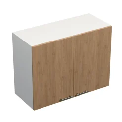 Meuble haut de cuisine Primalight 2 porte L. 80 cm chêne