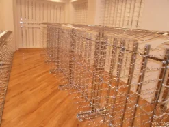 Meuble Range Bouteille Caviste. Îlot de vente 1.14m. Kit de Supports pour 360 bouteilles. Noir mat avec 1 extension