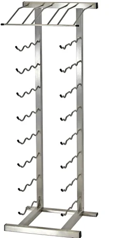 Meuble Range Bouteille Caviste. Îlot point de vente (27 Bouteilles) nickel