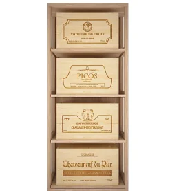 Meuble Range Bouteille de vin Série Godello en Chêne massif 4 caisses de bois