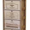Meuble Range Bouteille de vin Série Godello en Pin Clair 5 caisses de bois sur tablettes coulissantes