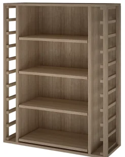 Meuble Range Bouteille de vin Série Godello en Chêne massif 10 bouteilles et 4 grandes caisses de bois