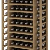 Meuble Range Bouteille de vin Série Godello en Pin Clair 65 bouteilles avec cubicules horizontaux