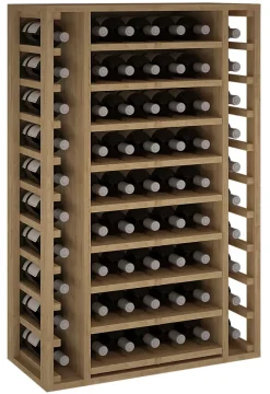 Meuble Range Bouteille de vin Série Godello en Pin Clair 65 bouteilles avec cubicules horizontaux