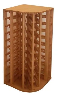 Meuble Range Bouteille de vin Série Godello en Chêne massif coin extérieur 40 bouteilles