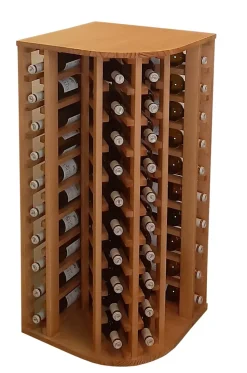 Meuble Range Bouteille de vin Série Godello en Chêne massif coin extérieur 40 bouteilles