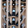 Meuble Range Bouteille de vin Série Godello en Chêne massif coin 18 bouteilles avec triple présentoir