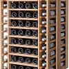 Meuble Range Bouteille de vin Série Godello en Pin Clair 112 bouteilles double profondeur avec 4 tablettes coulissantes