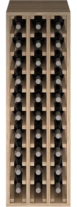 Meuble Range Bouteille de vin Série Godello en Chêne massif 30 bouteilles