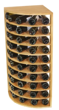 Meuble Range Bouteille de vin Série Godello en Pin Clair coin 50 bouteilles