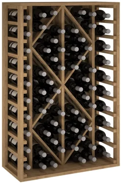 Meuble Range Bouteille de vin Série Godello en Pin Clair 69 bouteilles diamant