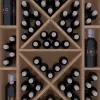 Meuble Range Bouteille de vin Série Godello en Chêne massif 75 bouteilles avec diamant et 6 cubicules