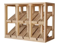 Meuble Range Bouteille de vin Série Godello en Pin Clair présentoir 6 bouteilles avec LED