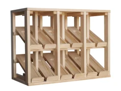 Meuble Range Bouteille de vin Série Godello en Pin Clair présentoir 6 bouteilles avec LED