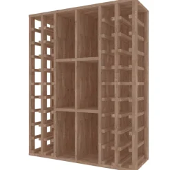 Meuble Range Bouteille de vin Série Godello en Chêne massif 76 bouteilles colonnes et cubicules