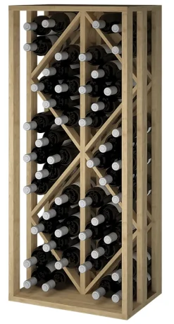 Meuble Range Bouteille de vin Série Godello en Pin Clair 49 bouteilles diamant