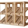 Meuble Range Bouteille de vin Série Godello en Pin Clair double présentoir 12 bouteilles