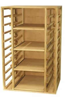 Meuble Range Bouteille de vin double Série Godello en Pin Clair 40 bouteilles avec 8 caisses de bois