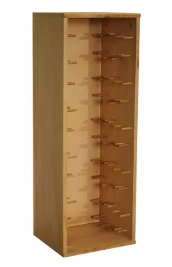 Meuble Range Bouteille de vin Série Godello en Pin Clair 30 bouteilles étiquettes devant