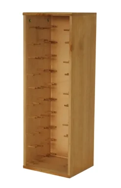 Meuble Range Bouteille de vin Série Godello en Pin Clair 30 bouteilles étiquettes devant