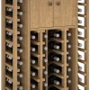 Meuble Range Bouteille de vin Série Godello en Pin Clair 44 bouteilles avec cabinet supérieur