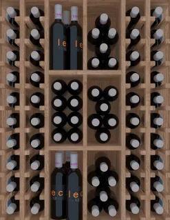 Meuble Range Bouteille de vin Série Godello en Pin Clair 76 bouteilles colonnes et cubicules