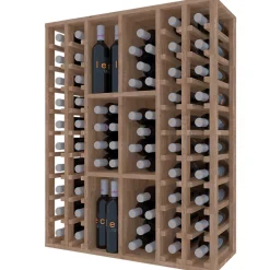 Meuble Range Bouteille de vin Série Godello en Pin Clair 76 bouteilles colonnes et cubicules