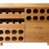 Meuble range bouteilles en bois de sapin et MDF - L.90 x P. 32 x H. 69 cm - Naturel - RIOJA