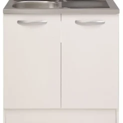 Meuble sous evier PARISOT SPRING 80x57.6x84.2 cm blanc 2 portes