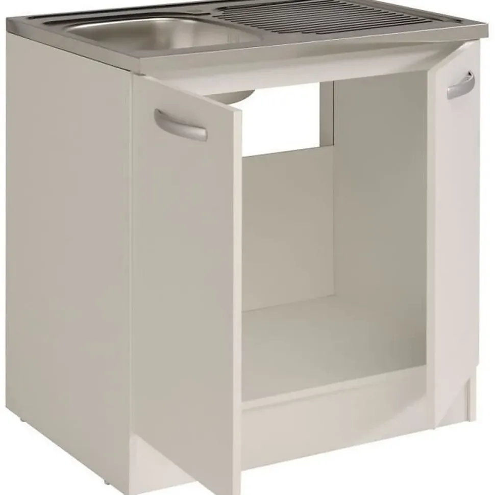 Meuble sous evier PARISOT SPRING 80x57.6x84.2 cm blanc 2 portes