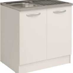 Meuble sous evier PARISOT SPRING 80x57.6x84.2 cm blanc 2 portes